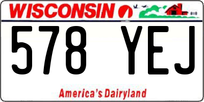 WI license plate 578YEJ