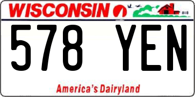 WI license plate 578YEN