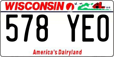 WI license plate 578YEO