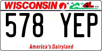 WI license plate 578YEP