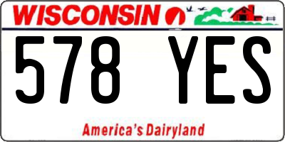 WI license plate 578YES