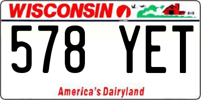 WI license plate 578YET
