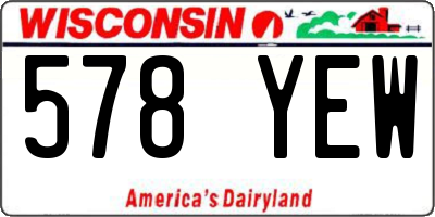 WI license plate 578YEW