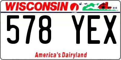 WI license plate 578YEX