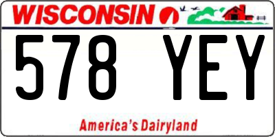 WI license plate 578YEY