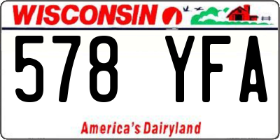 WI license plate 578YFA