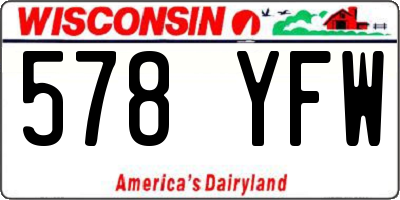 WI license plate 578YFW
