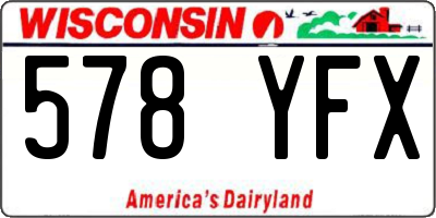 WI license plate 578YFX