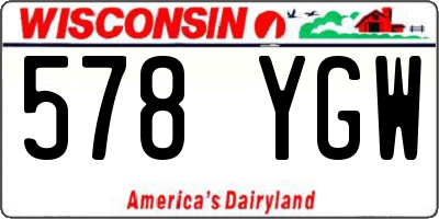 WI license plate 578YGW