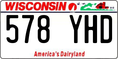 WI license plate 578YHD