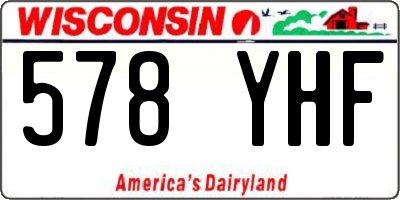 WI license plate 578YHF