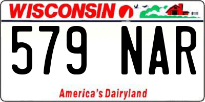 WI license plate 579NAR