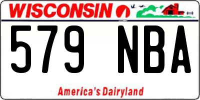 WI license plate 579NBA