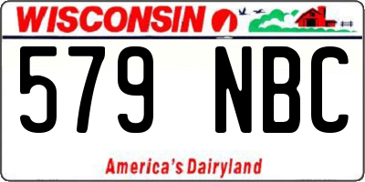WI license plate 579NBC