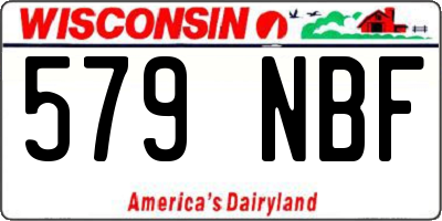 WI license plate 579NBF