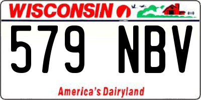 WI license plate 579NBV