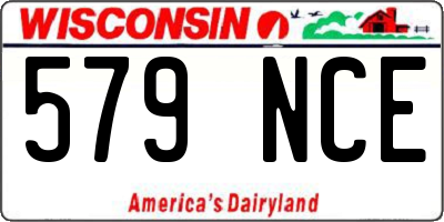 WI license plate 579NCE