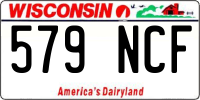 WI license plate 579NCF