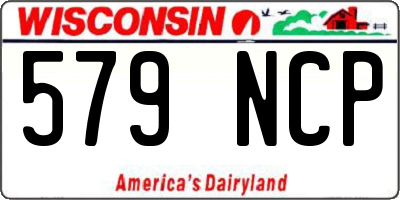 WI license plate 579NCP