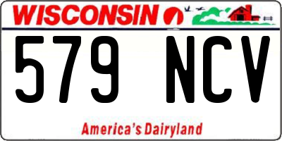 WI license plate 579NCV