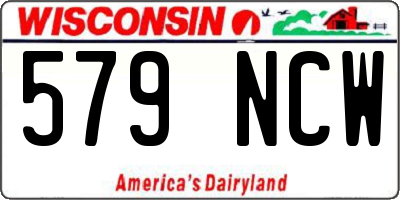 WI license plate 579NCW
