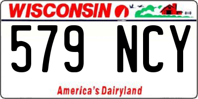 WI license plate 579NCY