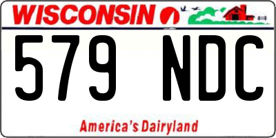 WI license plate 579NDC