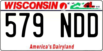 WI license plate 579NDD