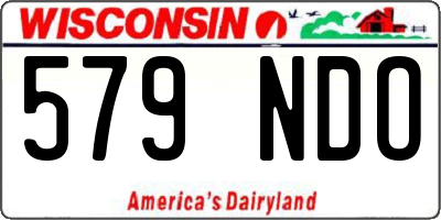 WI license plate 579NDO