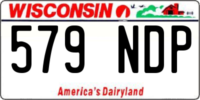 WI license plate 579NDP