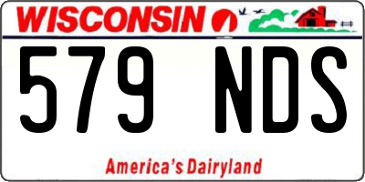 WI license plate 579NDS