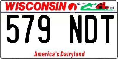WI license plate 579NDT