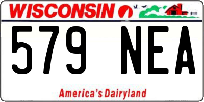 WI license plate 579NEA