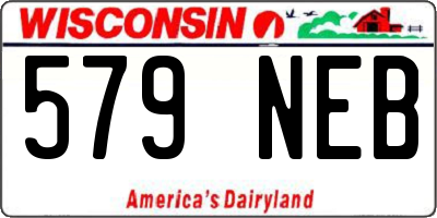 WI license plate 579NEB