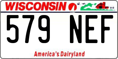 WI license plate 579NEF