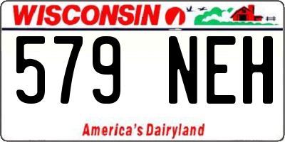 WI license plate 579NEH