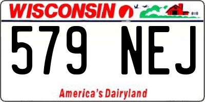 WI license plate 579NEJ
