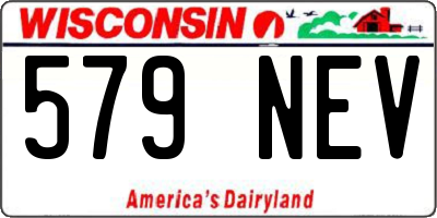 WI license plate 579NEV