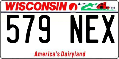 WI license plate 579NEX