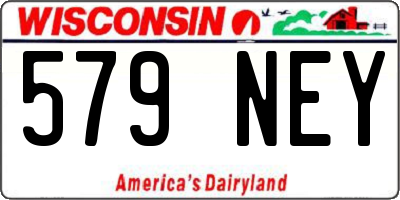 WI license plate 579NEY