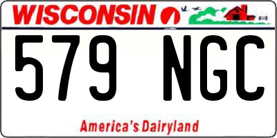 WI license plate 579NGC