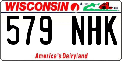 WI license plate 579NHK