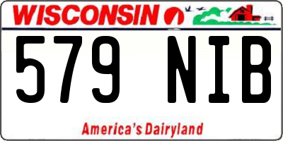 WI license plate 579NIB
