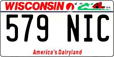 WI license plate 579NIC
