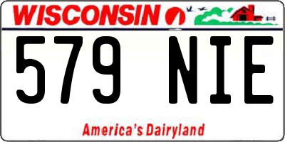 WI license plate 579NIE