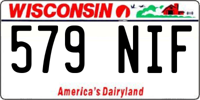 WI license plate 579NIF