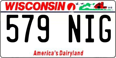 WI license plate 579NIG