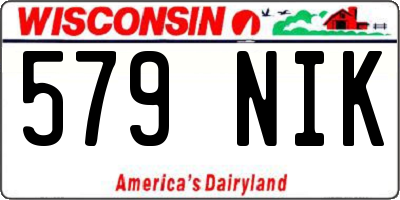 WI license plate 579NIK