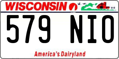 WI license plate 579NIO