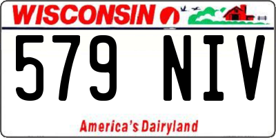WI license plate 579NIV